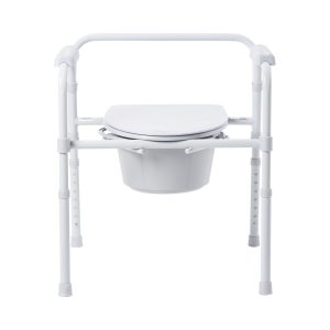 MCKESSON BRAND McKesson Folding Fixed Arm Steel Commode Chair, 16-2/3 – 22½ Inch Height 146-11148-4