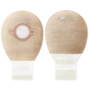 HOLLISTER New Image™ Two-Piece Beige Ostomy Pouch, Pre-cut to Fit 44 mm, Green Match 18282