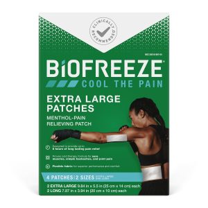 BOXOUT LLC Biofreeze® Menthol Pain Relieving, 2 25x14 cm Patches, 2 20x10 cm Patches 3210195