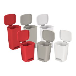 MCKESSON BRAND McKesson Waste Can with Step-On Pedal, Plastic, White, 15 x 12 x 19 Inch 81-25269