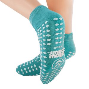 PRINCIPLE BUSINESS ENTERPRISES Pillow Paws® Slipper Socks Double Print, One Size Fits Most, Teal 1096-001