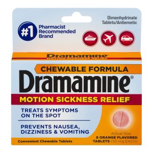 MEDTECH LABORATORIES Dramamine® Motion Sickness Antiemetic Dual Action Chewable Tablets Orange 83124800200