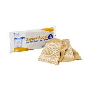 dynarex® Single Tread Slipper Socks, Extra Large, Beige 2183