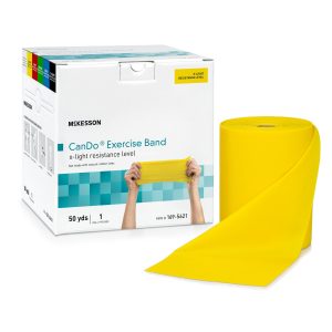 MCKESSON BRAND McKesson CanDo® Exercise Extra-Light Resistance Band, Yellow, 5 Inch x 50 Yard 169-5621