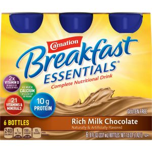 NESTLE HEALTHCARE NUTRITION Carnation Breakfast Essentials® Chocolate Nutritional Drink, 8-ounce bottle 12230369