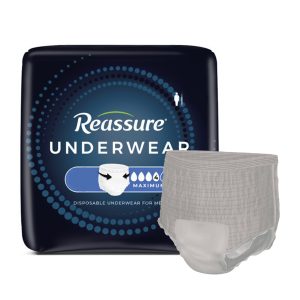 ATTENDS HEALTHCARE PRODUCTS Reassure® Maximum Absorbent Underwear for Men, Medium – Heavy Absorbency, Large REW-0021