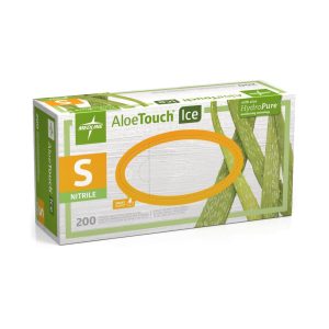MEDLINE Aloetouch® Ice™ Nitrile Exam Glove, Small, Green MDS195284