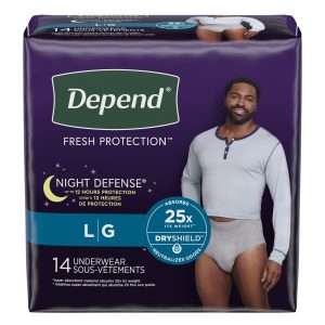KIMBERLY CLARK Depend® Night Defense® Absorbent Underwear for Men, Large 55157