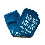MCKESSON BRAND McKesson Slipper Socks, Single Tread, Adult, Teal 16-A-SCE1