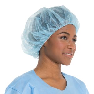 O&M HALYARD INC Halyard Bouffant Cap, X-Large, Blue 69803