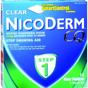 GLAXO CONSUMER PRODUCTS Nicoderm CQ® Stop Smoking Aid Clear Patches Step 1 21 mg 00135019402