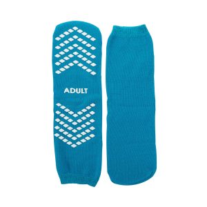 MCKESSON BRAND McKesson Single Tread Slipper Socks, Large, Teal 16-SCE1