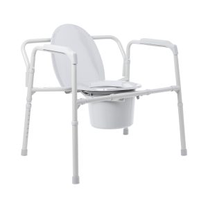 MCKESSON BRAND McKesson Fixed Arm Steel Folding Commode Chair, 15.5 – 22 Inch 146-11117N-1