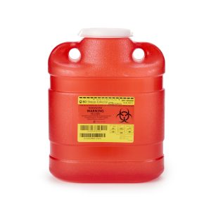 BD Red Sharps Container, 6.9 Quart, 9.4 x 11.5 x 5.3 Inch 305489