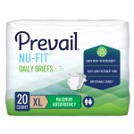 FIRST QUALITY PRODUCTS LLC Prevail® Nu-Fit® Incontinence Brief, Heavy Absorbency, Extra Large NU-014/2