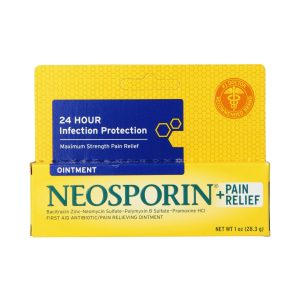 GLAXO CONSUMER PRODUCTS Neosporin® + Pain Relief Ointment Maximum Strength, 1-ounce Tube 00501370401