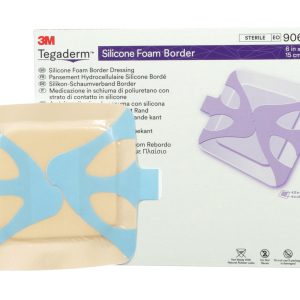 SOLVENTUM CORPORATION 3M™ Tegaderm™ Silicone Adhesive with Border Silicone Foam Dressing, 6 x 6 Inch 90642