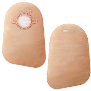 HOLLISTER New Image™ Two-Piece Beige Filtered Ostomy Pouch, 44mm Flange, Green Match 18372