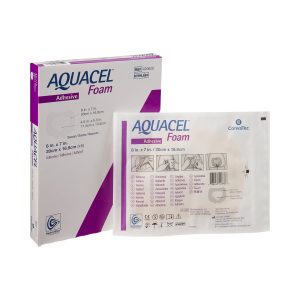 CONVATEC Aquacel® Silicone Adhesive with Border Silicone Foam Dressing, 7 x 8 Inch 420626