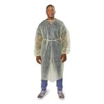MCKESSON BRAND McKesson Nonrated Isolation Gowns, Yellow, One Size Fits Most 16-NFENWTCY8-OSFM