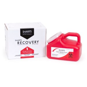 SHARPS COMPLIANCE Mail System® Pro-Tec® Mailback Sharps Collector, 1 Gallon, 9 x 6 x 7.5 Inch 11000-018