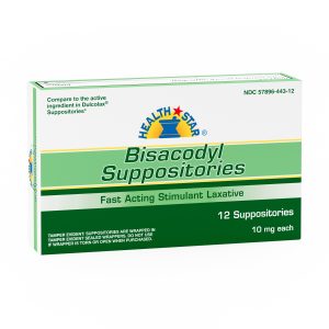 GERI-CARE Health*Star Bisacodyl Laxative Suppository 444-12-HST