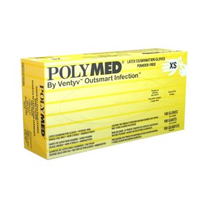 VENTYV Polymed® Latex Exam Glove, Extra Small, Ivory PM101