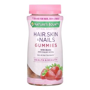 US NUTRITION Nature's Bounty® Optimal Solutions Hair, Skin & Nails w/ Biotin Strawberry Gummy 07431253545