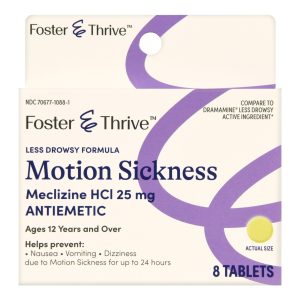 MCKESSON BRAND Foster & Thrive™ Less Drowsy Motion Sickness Meclizine HCl 25 mg Tablets 70677108801