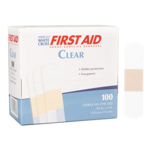 DUKAL American® White Cross First Aid® Clear Adhesive Strip, 4 x 3 Inch 1475033