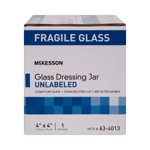 MCKESSON BRAND McKesson Glass Unlabeled Sundry Jar, 4 x 4 in 63-4013