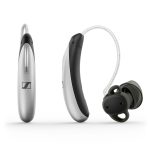 SONOVA CONSUMER HEARING USA LLC Sennheiser All-Day Clear Slim OTC Hearing Aid, Silver / Black 051-5047-AB