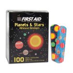 DUKAL American White Cross First Aid Kid Design, Planets and Stars, Adhesive Strips 15661