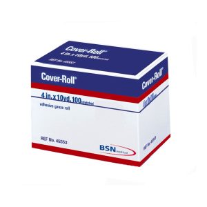 BSN MEDICAL Cover-Roll® Stretch Dressing Retention Tape with Liner, 4 Inch x 10 Yard, White 45553