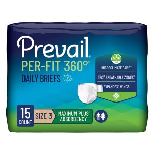 FIRST QUALITY PRODUCTS LLC Prevail® Per-Fit 360°™ Daily Briefs, Maximum Plus, Size 3 PFNG-014/1