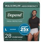 KIMBERLY CLARK Depend® Fresh Protection™ Men's Maximum Absorbency Underwear, Large 53745