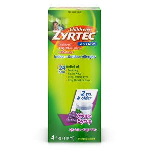 J & J SALES Zyrtec Children's 24 Hour Allergy Syrup, Grape 50580073005
