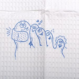 MCKESSON BRAND McKesson Nonsterile White / Blue Cartoon Toes Procedure Towel, 13 x 18 Inch 18-917489
