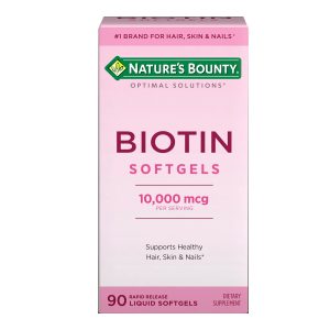 US NUTRITION Nature's Bounty® Optimal Solutions Biotin 10,000 mcg Rapid Release Softgels 07431258865