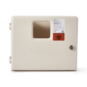 MCKESSON BRAND McKesson Prevent® Sharps Collector Wall Cabinet, 12¼ x 4¾ x 10 Inch 2263