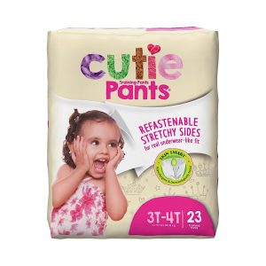 FIRST QUALITY PRODUCTS LLC Cutie Pants® Toddler Training Pants, Pink Princess Print, 3T – 4T, 32 – 40 lbs. CR8008