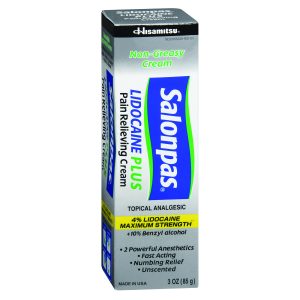 EMERSON HEALTHCARE Salonpas Lidocaine 4% Plus Pain Relieving Cream, 3-ounce Tube HA-203