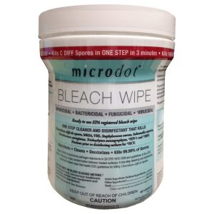 CAMBRIDGE SENSORS USA Microdot® Bleach Surface Disinfectant Wipes, Canister, 160 ct. 600-12