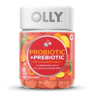 OLLY PUBLIC BENEFIT CORP Olly's® Probiotic + Prebiotic for a Balanced Belly, Peach-Flavor Gummies 85815800511