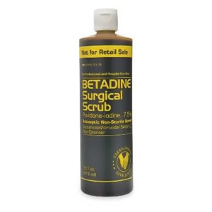 EMERSON HEALTHCARE Betadine® 7.5% Strength Povidone-Iodine Surgical Scrub Solution, 4-ounce Bottle BSUR04