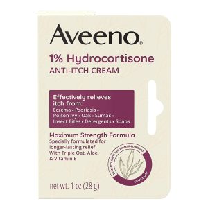J & J SALES Aveeno® Active Naturals 1% Hydrocortisone Anti-Itch Cream, Maximum Strength 38137003658
