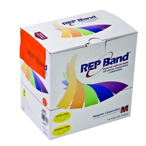 FABRICATION ENTERPRISES REP Band® Exercise Resistance Band, Orange, 4 Inch x 50 Yard, Light Resistance 10-1090