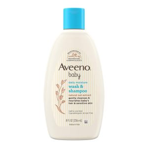 J & J SALES Aveeno® Baby Daily Moisture Wash and Shampoo, Lightly Scented, 8-ounce Bottle 38137003665