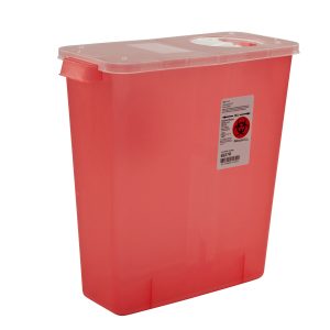 CARDINAL In-Room™ Multi-purpose Sharps Container, 3 Gallon, 13¾ x 13¾ x 6 Inch 8527R