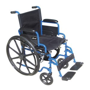 DRIVE DEVILBISS HEALTHCARE drive™ Blue Streak Wheelchair, 18-inch Seat Width BLS18FBD-SF